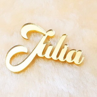 Kit  Apliques Nome Acrílico Espelhado Dourado Festa Infantil Debutante TOP-PERS.