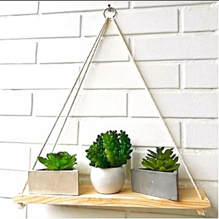 Kit Com 2 Prateleira Madeira Corda Sisal Rustica Decorativa em Oferta na Shopee