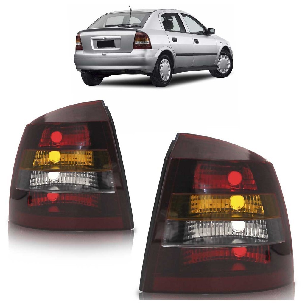 Par Lanterna Traseira Astra Hatch 1998 1999 2000 2001 2002 Tricolor Fumê Lente Lisa Acrilico em Oferta na Shopee