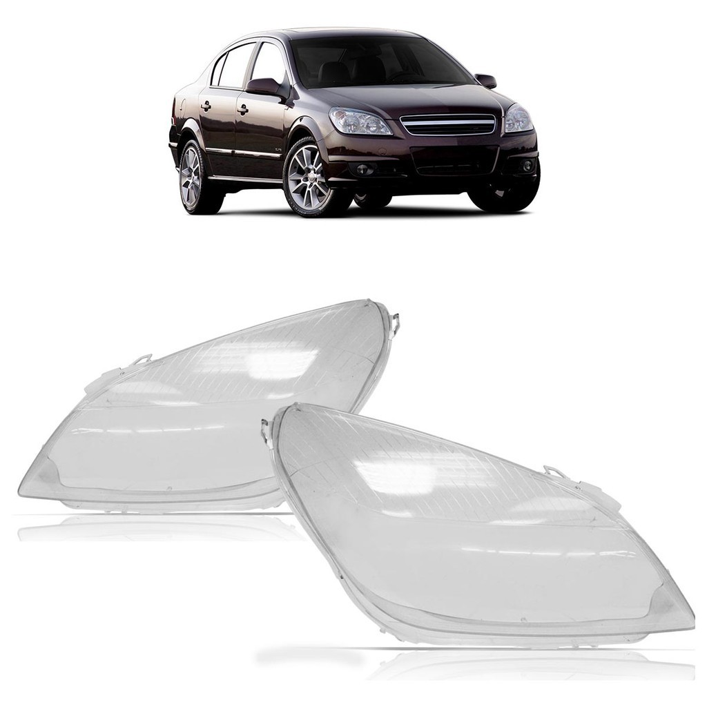 Par Lente Farol Dianteiro Vectra 2006 2007 2008 Transparente Lente Lisa Acrilico - Spare Parts and Accessories for Vehicles