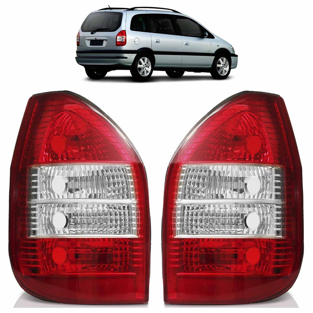 Par Lanterna Traseira Zafira 2001 2002 2003 2004 2005 2006 2007 2008 2009 A 2012 Bicolor Lente Lisa