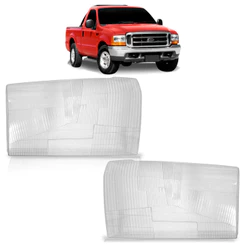 Par Lente Farol F250 F350 1998 1999 2000 2001 2002 2003 A 2006 Transparente Lente Estriada Acrílico