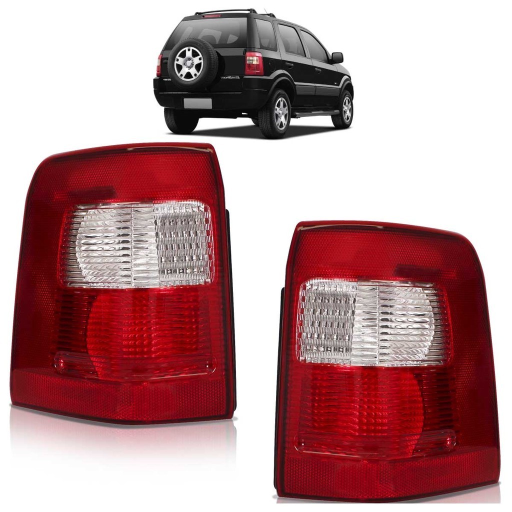 Par Lanterna Traseira Ecosport 2003 2004 2005 2006 2007 Bicolor Lente Estriada Acrilico em Oferta na Shopee