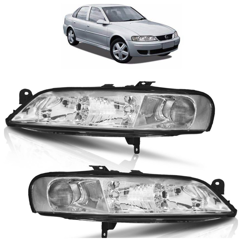 Par Farol Dianteiro Vectra Millenium 2000 2001 2002 2003 2004 2005 Máscara Cromada
