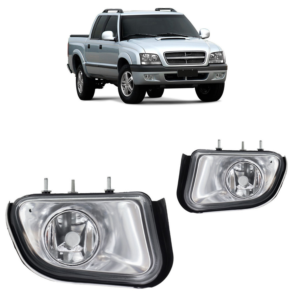 Par Farol de Milha Auxiliar S10 2001 2002 2003 2004 2005 2006 2007 2008 2009 2010 2011 Encaixe H1 Lente Lisa Vidro - Spare Parts and Accessories for Vehicles