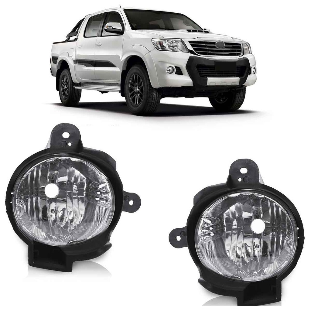 Par Farol Milha Auxiliar Hilux SRV SR 2012 2013 2014 2015 2016 Lente Lisa Acrilico