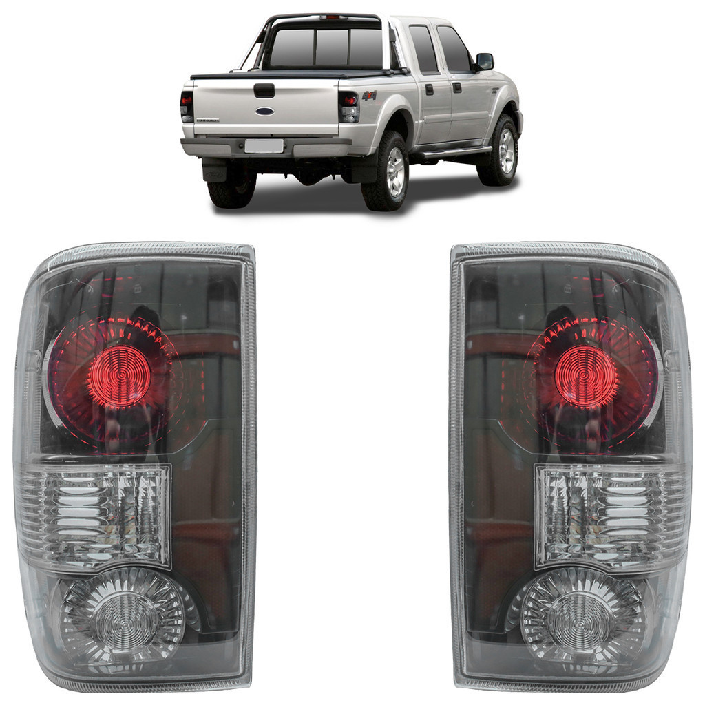 Par Lanterna Traseira Ranger 2004 2005 2006 2007 2008 2009 Máscara Negra Lente Lisa Acrilico em Oferta na Shopee