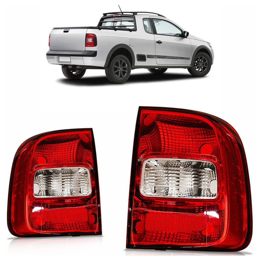 Par Lanterna Traseira Saveiro G5 2009 2010 2011 2012 2013 2014 2015 2016 Bicolor em Oferta na Shopee