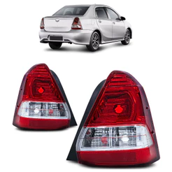 Par Lanterna Traseira Etios Sedan 2013 2014 2015 2016 2017 2018 Bicolor Lente Lisa Acrilico