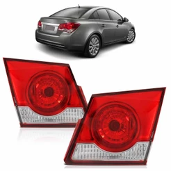 Par Lanterna Traseira Cruze Sedan 2012 2013 2014 Tampa Porta Malas Bicolor Lente Lisa Acrilico