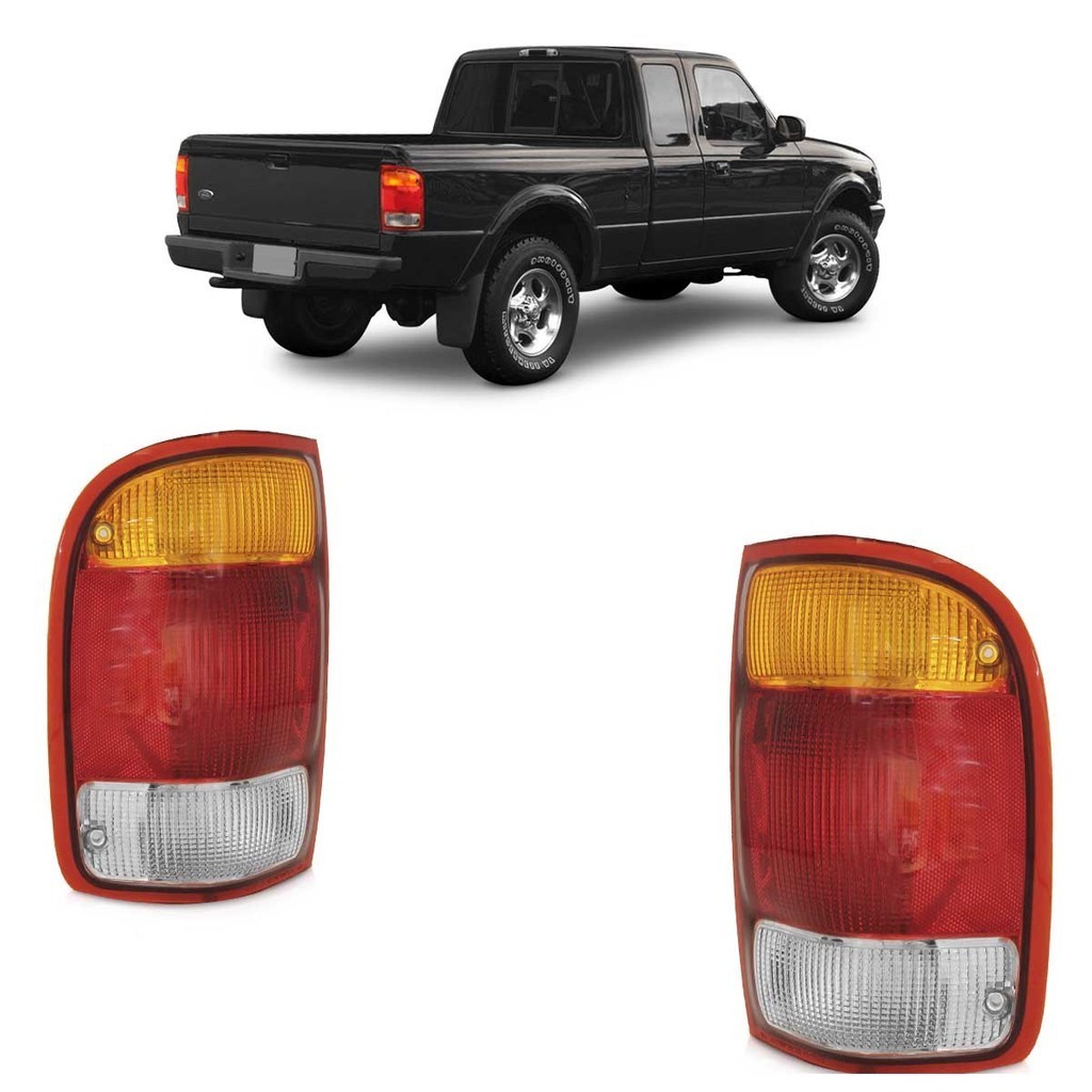 Par Lanterna Traseira Ranger 1998 1999 2000 2001 2002 2003 Tricolor Lente Acrilico - Spare Parts and Accessories for Vehicles