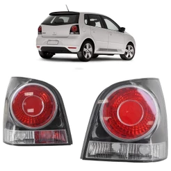 Par Lanterna Traseira Polo Hatch 2007 2008 2009 2010 2011 Bicolor Lente Acrilico