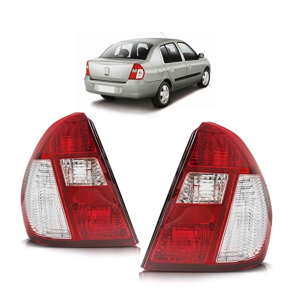 Par Lanterna Traseira Clio Sedan 2003 2004 2005 2006 2007 2008 2009 2010 Bicolor Lente Acrilico em Oferta na Shopee