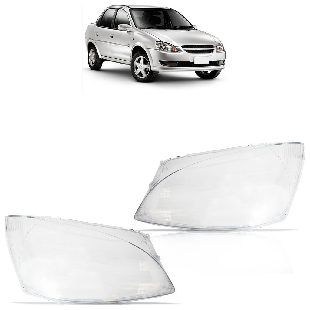 Par Lente Farol Dianteiro Classic 2011 2012 2013 2014 2015 2016 Transplante Lente Lisa Acrilico - Spare Parts and Accessories for Vehicles