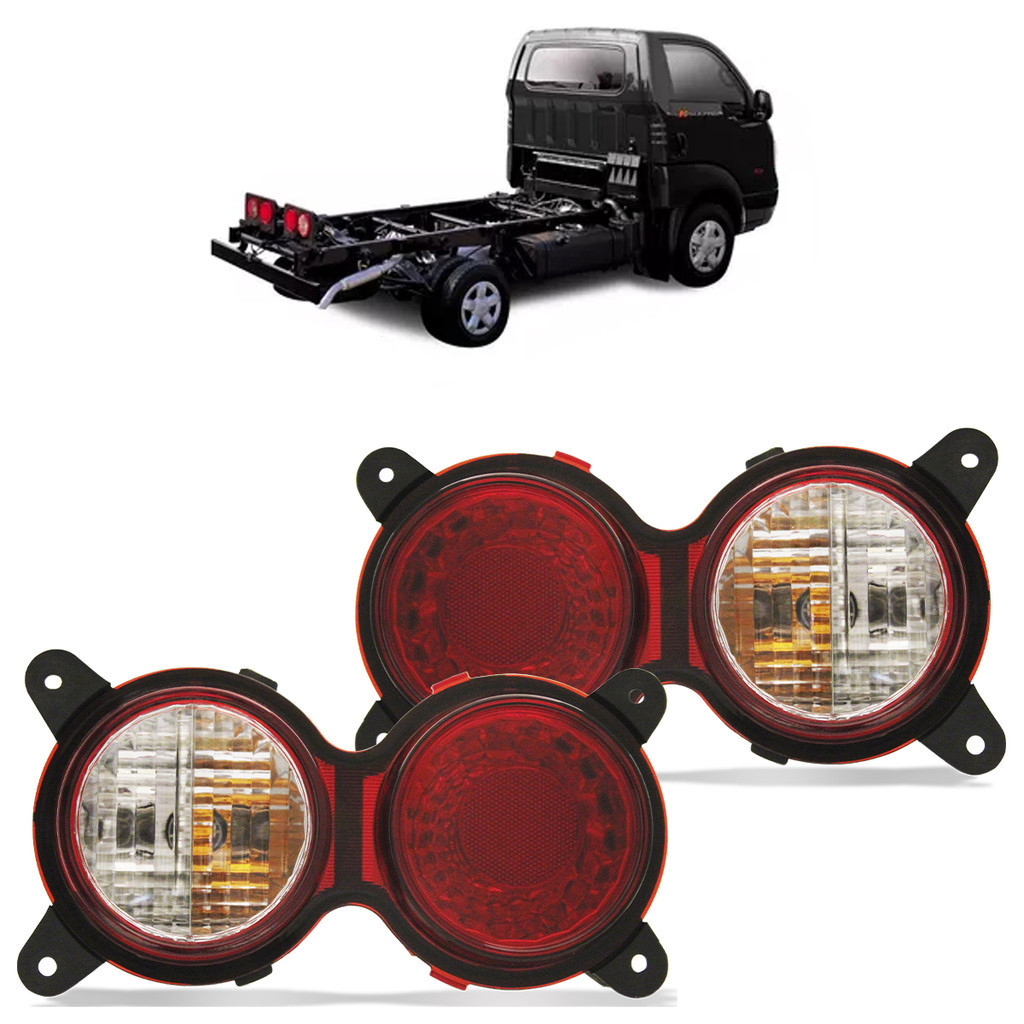 Par Lanterna Traseira Bongo 2005 a 2018 Bicolor Lente Lisa Acrilico em Oferta na Shopee