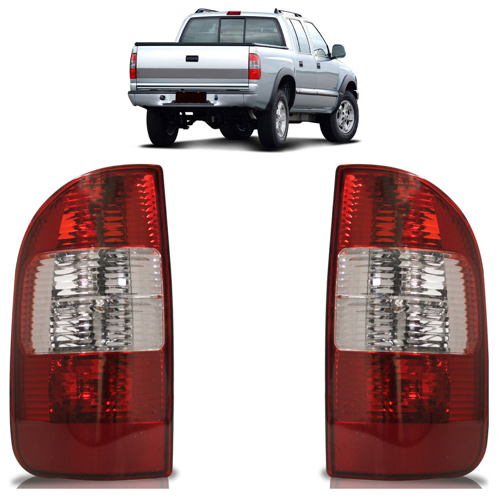 Par Lanterna Traseira S10 2001 2002 2003 2004 2005 2006 2007 A 2009 Bicolor Lente Estriada Acrilico em Oferta na Shopee