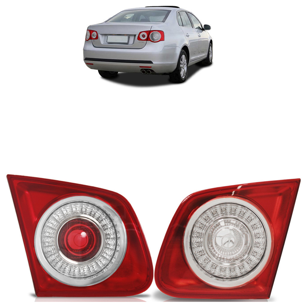 Par Lanterna Traseira Jetta 2007 2008 2009 2010 Bicolor Tampa Porta Malas Lente Acrilico