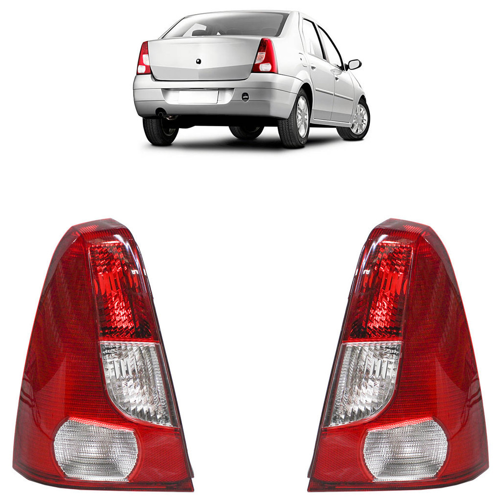 Par Lanterna Traseira Logan 2007 2008 2009 2010 Bicolor - Spare Parts and Accessories for Vehicles