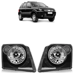 Par Farol Dianteiro Ecosport 2003 2004 2005 2006 2007 Pisca Cristal Máscara Negra