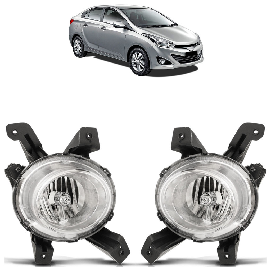 Par Farol Milha Auxiliar Hb20 2012 2013 2014 2015 Lente Lisa Acrílico - Spare Parts and Accessories for Vehicles