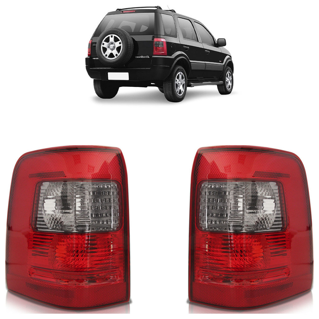 Par Lanterna Traseira Ecosport 2003 2004 2005 2006 2007 Bicolor Fumê Lente Lisa Acrilico em Oferta na Shopee