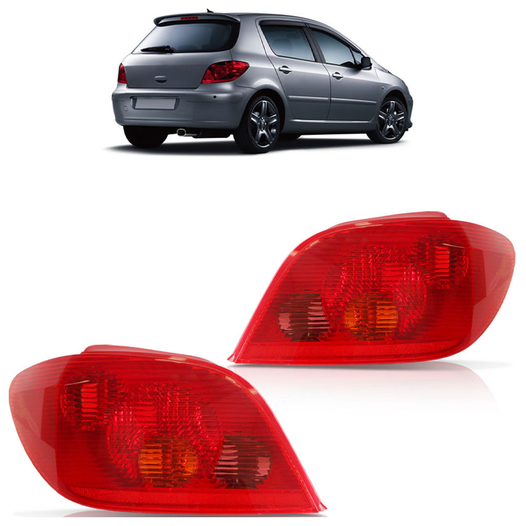 Par Lanterna Traseira 307 2003 2004 2005 2006 Rubi Lente Estriada Acrilico em Oferta na Shopee