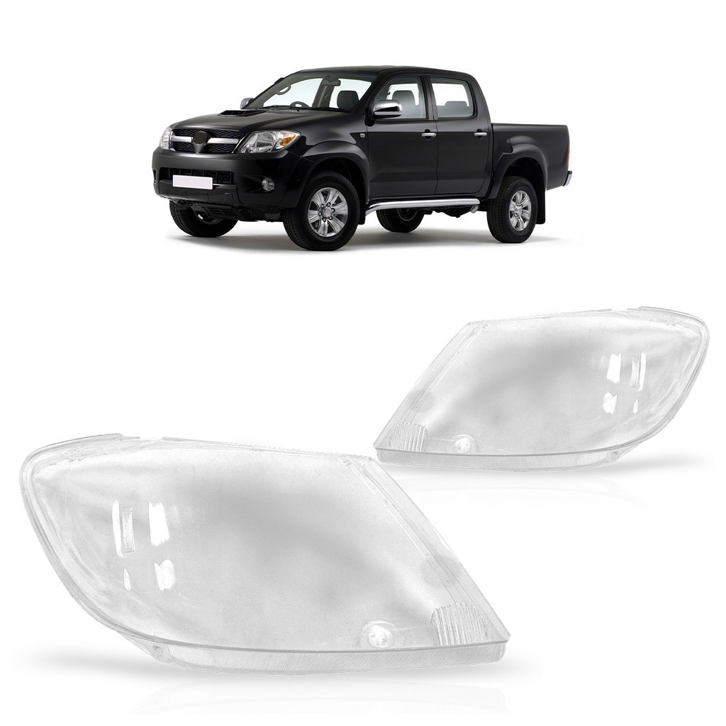 Par Lente Farol Dianteiro Hilux Sr 2005 2006 2007 2008 2009 A 2011 Transparente Lente Lisa Acrílico em Oferta na Shopee