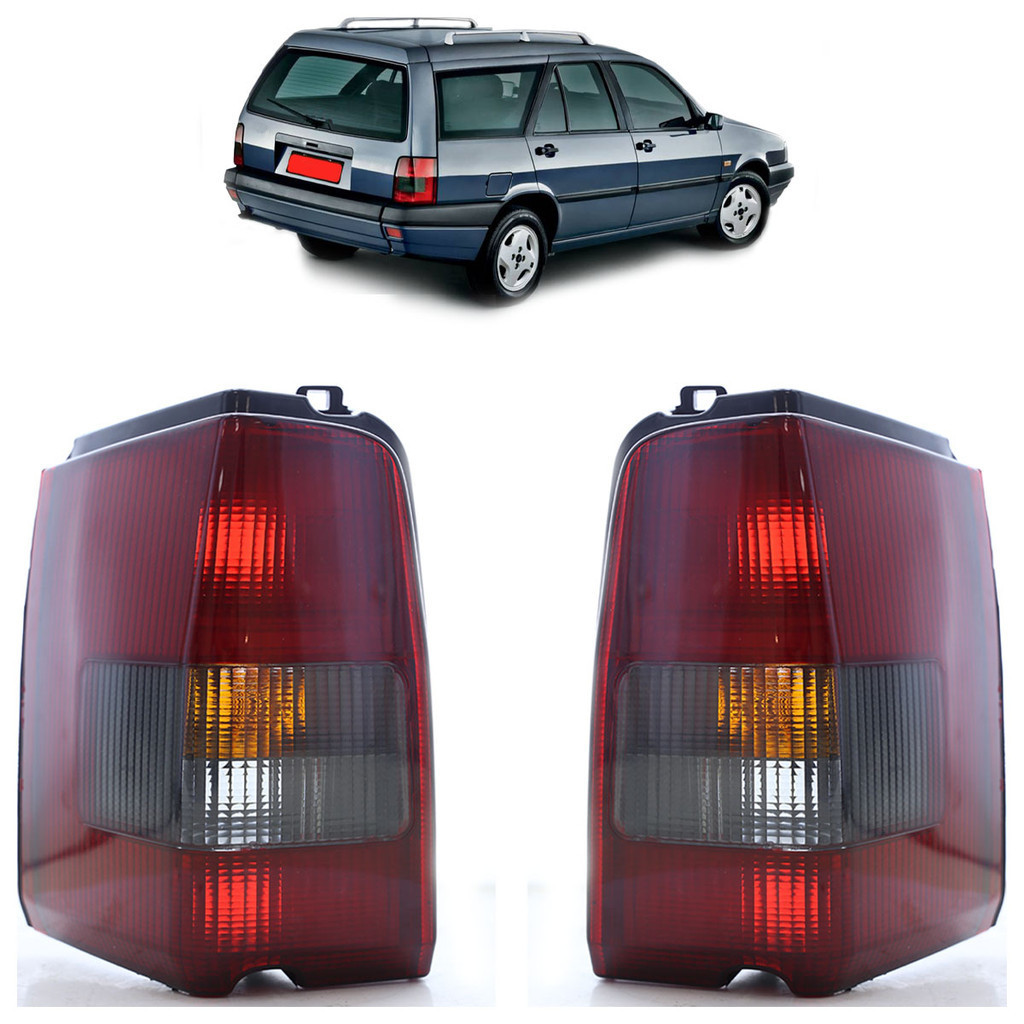 Par Lanterna Traseira Tempra 1992 1993 1994 1995 Bicolor Lente Estriada Acrilica