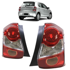 Par Lanterna Traseira Etios Hatch 2013 2014 2015 2016 2017 2018 2019 2020 Tricolor Lente Estriada Acrilico