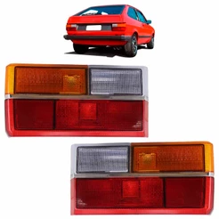 Par Lanterna Traseira Gol 1980 1981 1982 1983 A 1986 Tricolor Friso Prata Lente Estriada Acrílico