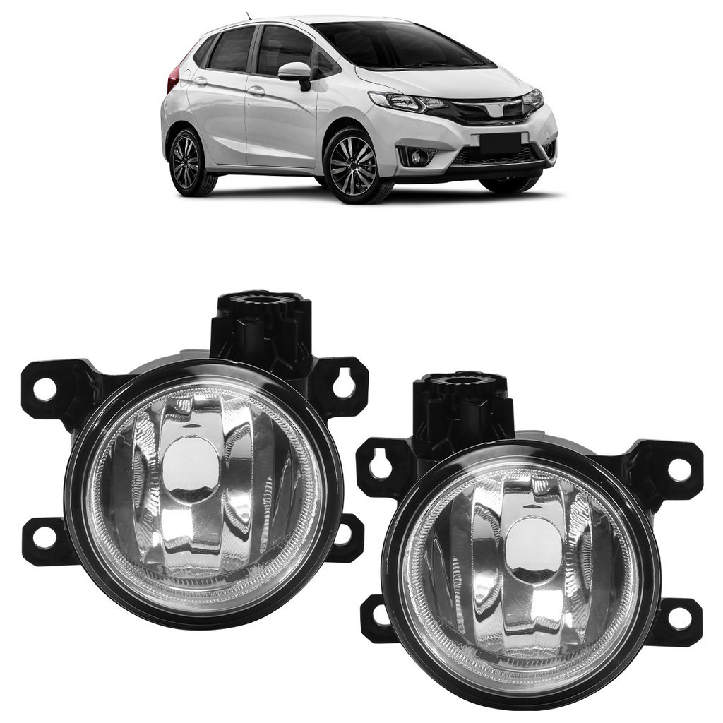 Par Farol Milha Auxiliar Fit 2015 2016 Lente Lisa Vidro - Spare Parts and Accessories for Vehicles