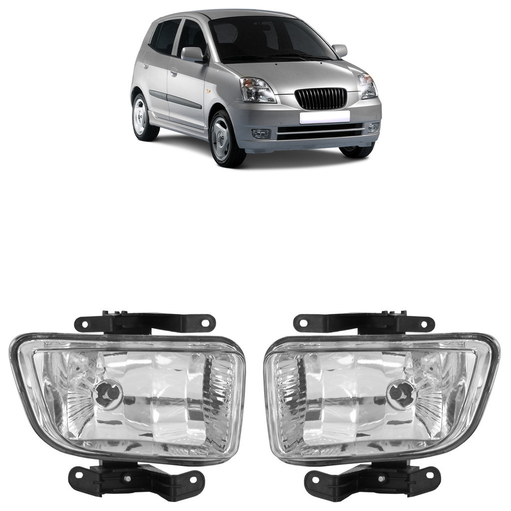 Par Farol Milha Auxiliar Picanto 2005 2006 2007 2008 Neblina Lente Lisa Acrilico