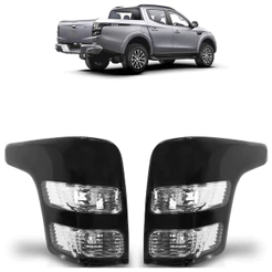 Par Lanterna Traseira L200 Triton Sport 2016 2017 2018 2019 2020 2021 Cristal e Fumê