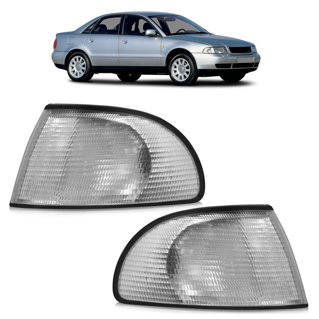 Par Lanterna Dianteira A4 1995 1996 1997 1998 1999 Lente Estriada Cristal