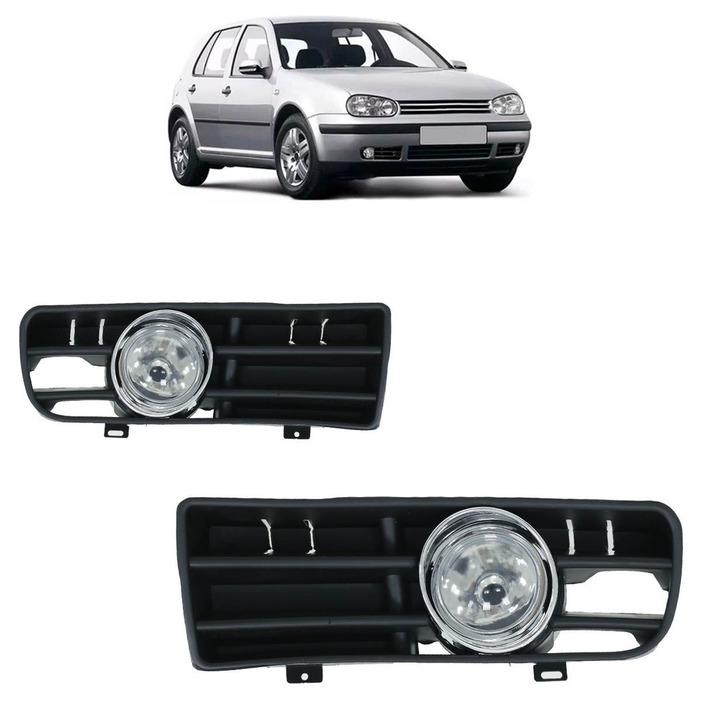 Par Farol Milha Auxiliar Golf 1999 2000 2001 2002 2003 2004 2005 2006 Lente Lisa Com Moldura