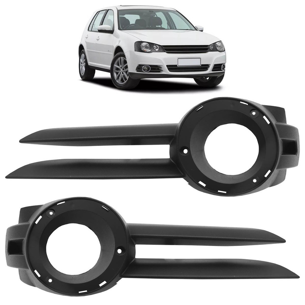 Par Moldura Grade Milha Golf 2008 2009 2010 2011 2012 2013 Furo Milha Preto Texturizado - Spare Parts and Accessories for Vehicles