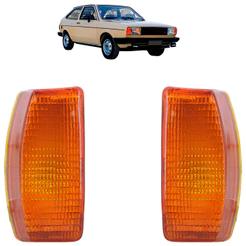 Par Pisca Seta Dianteira Gol 1982 1983 1984 1985 1986 Âmbar Lente Estriada Acrilico