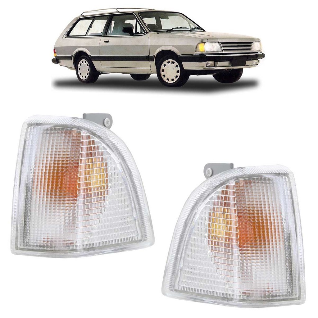 Par Lanterna Dianteira Pisca Seta Belina 2 1985 1986 1987 1988 1989 A 1992 Cristal Modelo Cibie Lente Estriada Acrilico - Spare Parts and Accessories for Vehicles