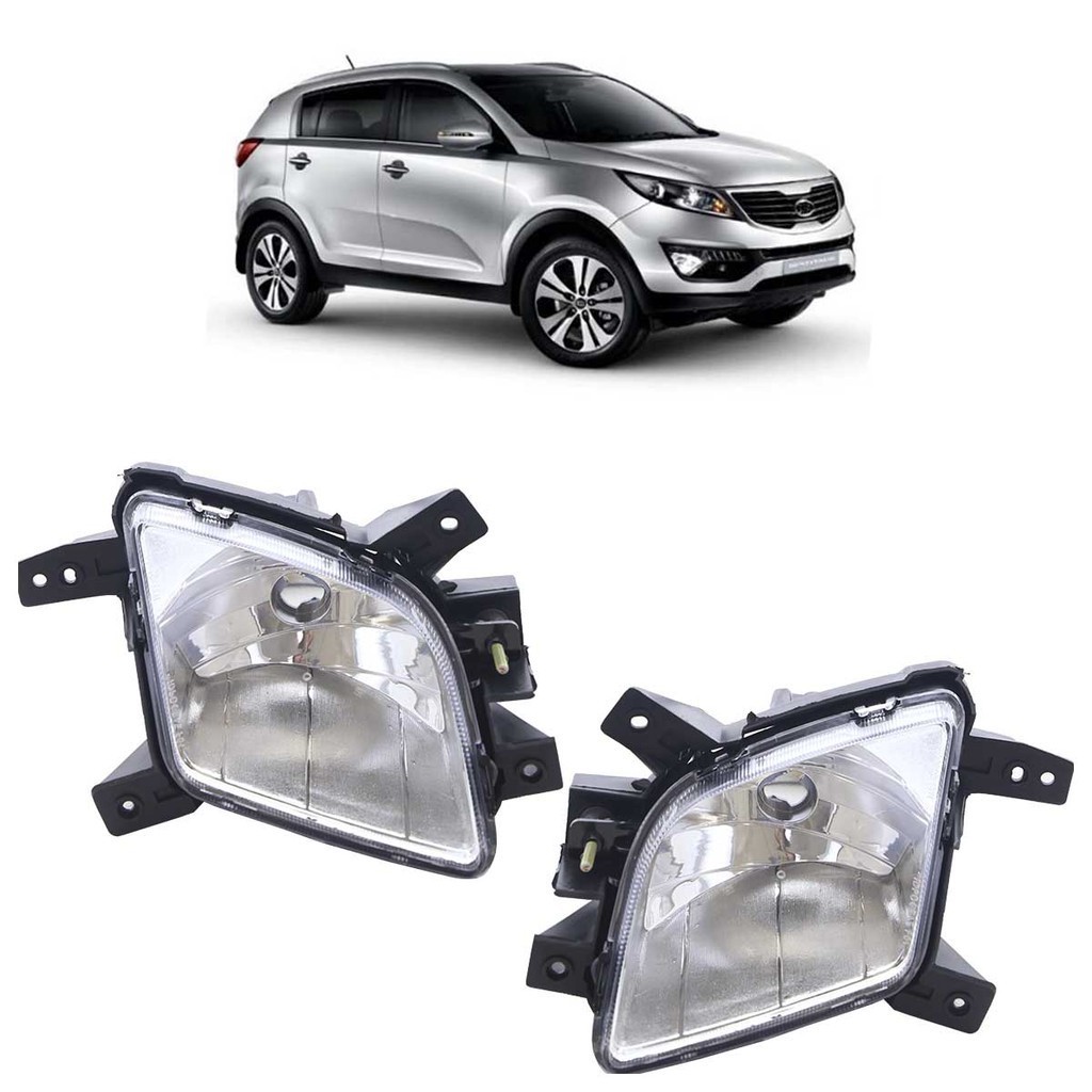 Par Farol Milha Auxiliar Sportage 2011 2012 2013 2014 Lente Lisa Acrilico