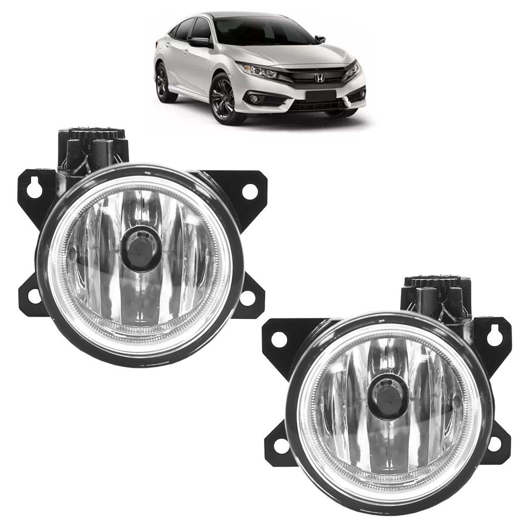 Par Farol Milha Auxiliar Civic 2017 2018 2019 2020 Lente Lisa Vidro em Oferta na Shopee