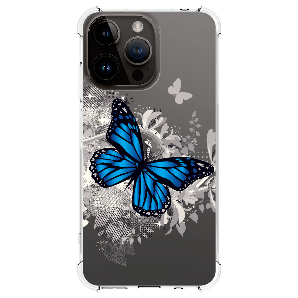 Capa Capinha (0351) BORBOLETA AZUL para IPHONE 15 PRO MAX,15 PRO,15 PLUS,15,14 PRO MAX,14 PRO,14 PLUS,14,13 PRO MAX,13 PRO,13 MINI,13,12 PRO MAX,12 PRO,12 MINI,12,11 PRO MAX,11 PRO,11,XS MAX,XR,XS,X,8 PLUS,8,SE 2020,7 PLUS,7,6 PLUS,6,6S