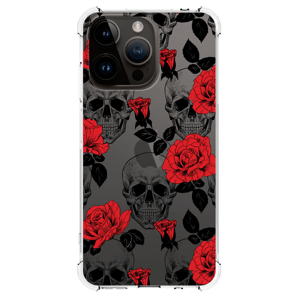 Capa Capinha (0368) SKULL ROSES para IPHONE 15 PRO MAX,15 PRO,15 PLUS,15,14 PRO MAX,14 PRO,14 PLUS,14,13 PRO MAX,13 PRO,13 MINI,13,12 PRO MAX,12 PRO,12 MINI,12,11 PRO MAX,11 PRO,11,XS MAX,XR,XS,X,8 PLUS,8,SE 2020,7 PLUS,7,6 PLUS,6,6S