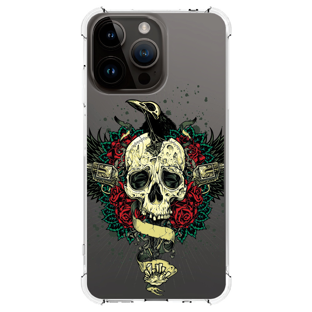 Capa Capinha (1101) CORVO CAVEIRA para IPHONE 15 PRO MAX,15 PRO,15 PLUS,15,14 PRO MAX,14 PRO,14 PLUS,14,13 PRO MAX,13 PRO,13 MINI,13,12 PRO MAX,12 PRO,12 MINI,12,11 PRO MAX,11 PRO,11,XS MAX,XR,XS,X,8 PLUS,8,SE 2020,7 PLUS,7,6 PLUS,6,6S