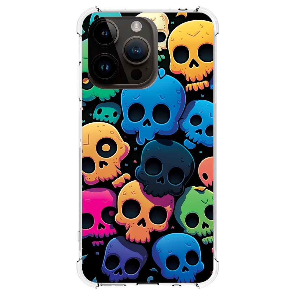 Capa Capinha (3328) CAVEIRAS COLRS para IPHONE 15 PRO MAX,15 PRO,15 PLUS,15,14 PRO MAX,14 PRO,14 PLUS,14,13 PRO MAX,13 PRO,13 MINI,13,12 PRO MAX,12 PRO,12 MINI,12,11 PRO MAX,11 PRO,11,XS MAX,XR,XS,X,8 PLUS,8,SE 2020,7 PLUS,7,6 PLUS,6,6S