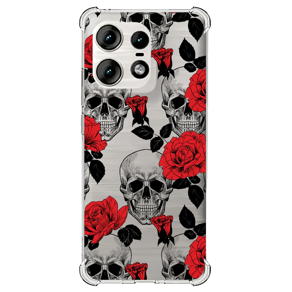 Capinha Capa (0368) SKULL ROSES para MOTOROLA MOTO G200 5G,G100,G84,G82,G73,G71,G62,G5S+,G54,G53,G52,G50,G42,G41,G32,G31,G30,G23,G22,G20,G14,G13G10,G9 POWER,G9+,G9 PLAY,G8 POWER LITE,G8 POWER,G8+,G8 PLAY,G8