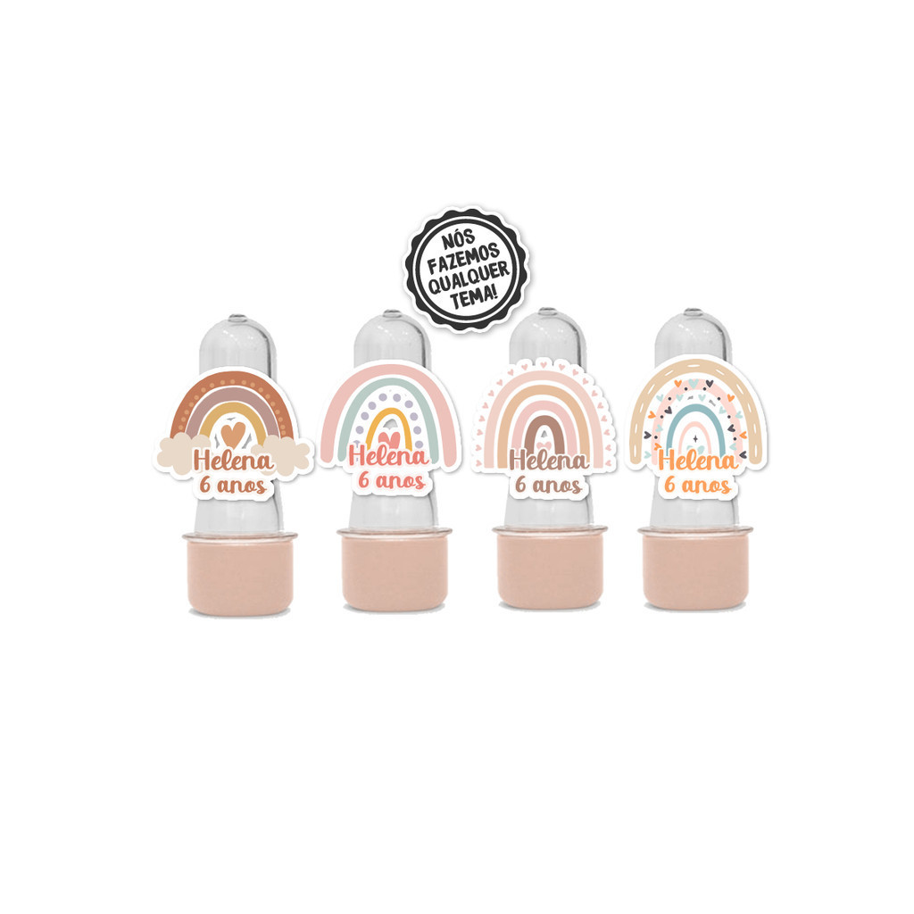 25 Aplique 3d para Mini Tubete Aplique Kit Festa Infantil 3d Personalizados Arco Iris Boho