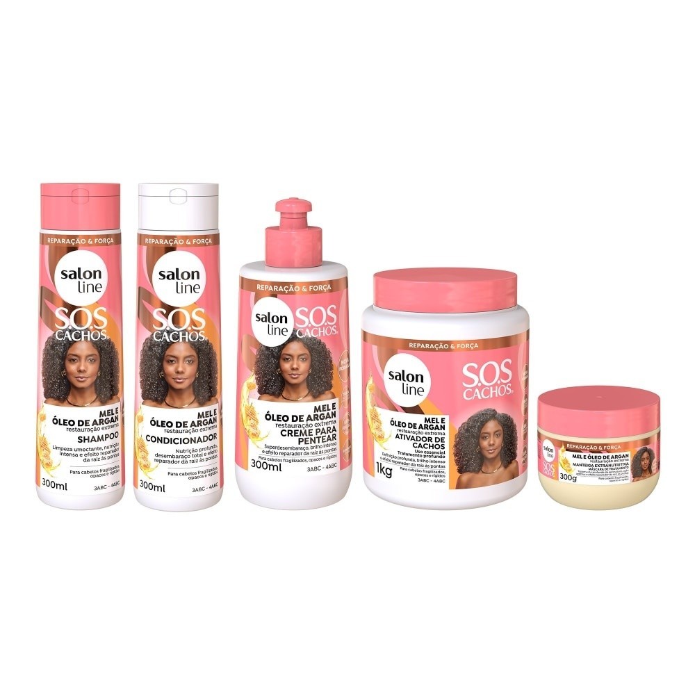 Kit Completo SOS Cachos Mel e Óleo de Argan em Oferta na Shopee