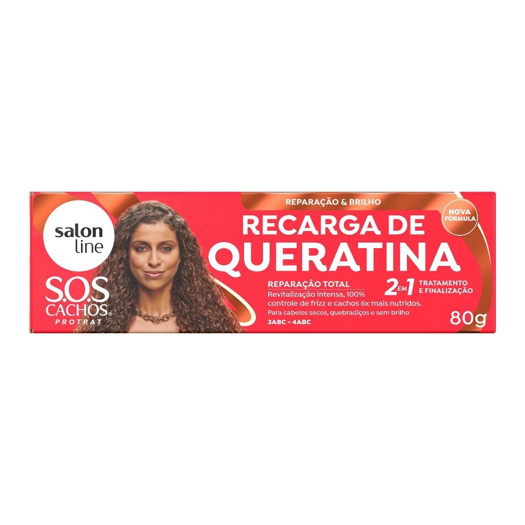 SOS Cachos Recarga de Queratina - Reparação Total 80g