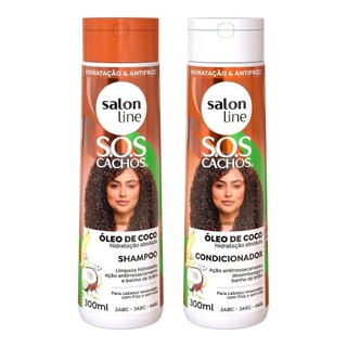 Kit Shampoo e Condicionador SOS Cachos Coco 300ml Salon Line em Oferta na Shopee
