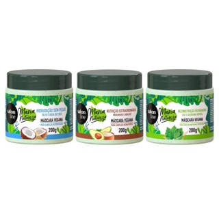 3 Máscaras Maria Natureza para Hidratação, Nutrição e Reconstrução Salon Line